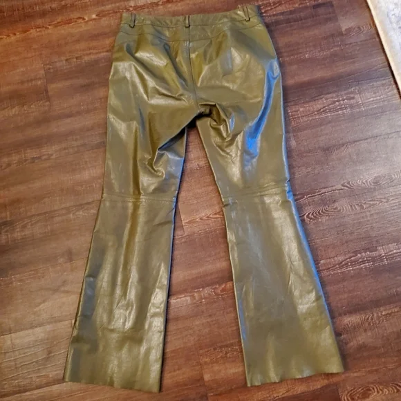 THEORY LEATHER FLARED LEG PANTS (brand Theory) - Picture 4 of 4